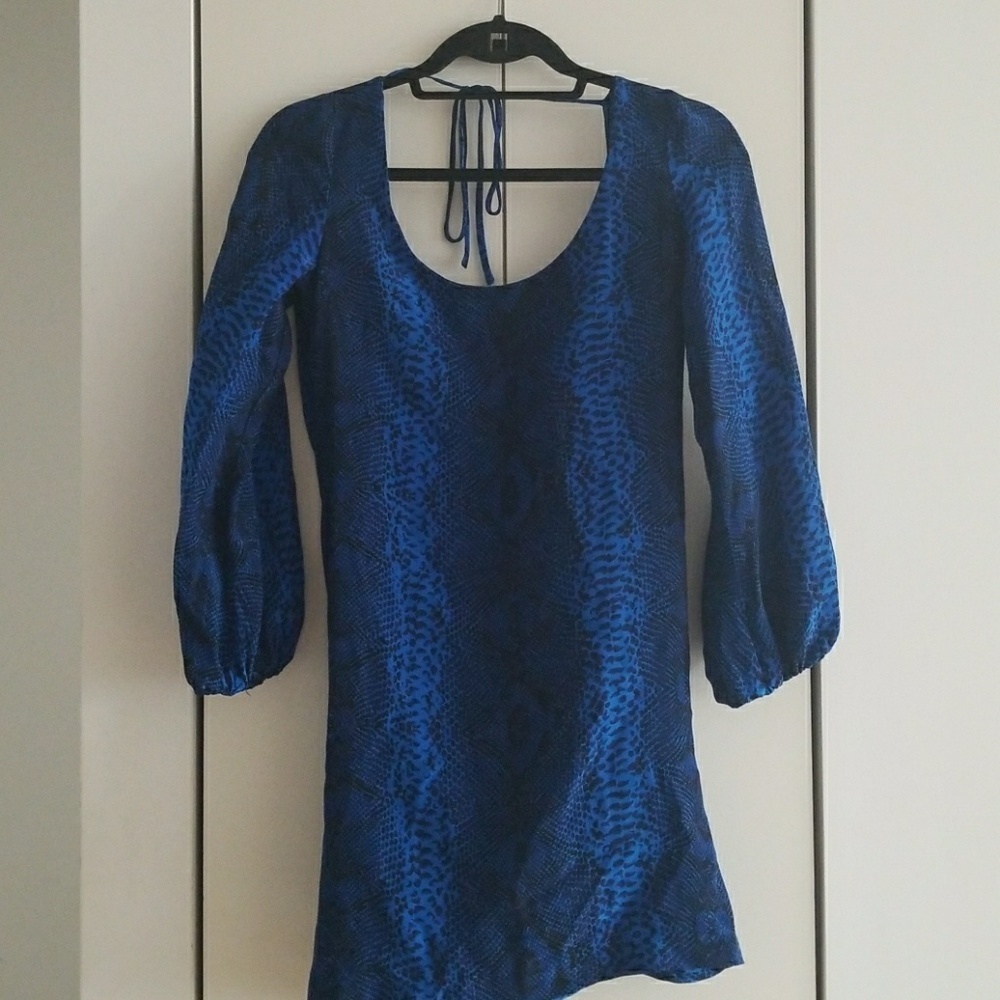 Jay Godfrey Blue Snake Backless Dress